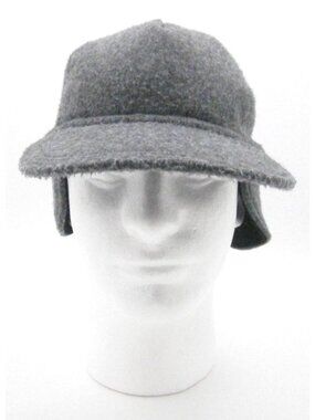 Vtg GAP Winter Hat Ear Flap Hunting Cap Grey Textured Sz M/L Gorpcore Outdoor(F)